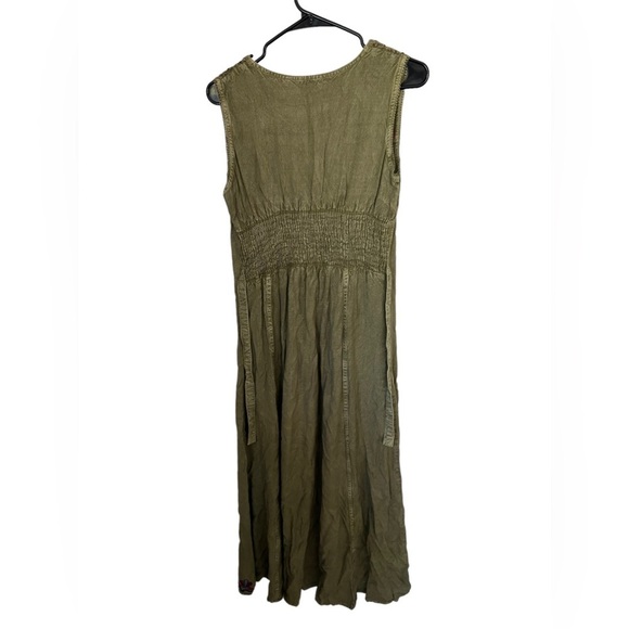 Olive Boho Embroidery Dress - Picture 3 of 4